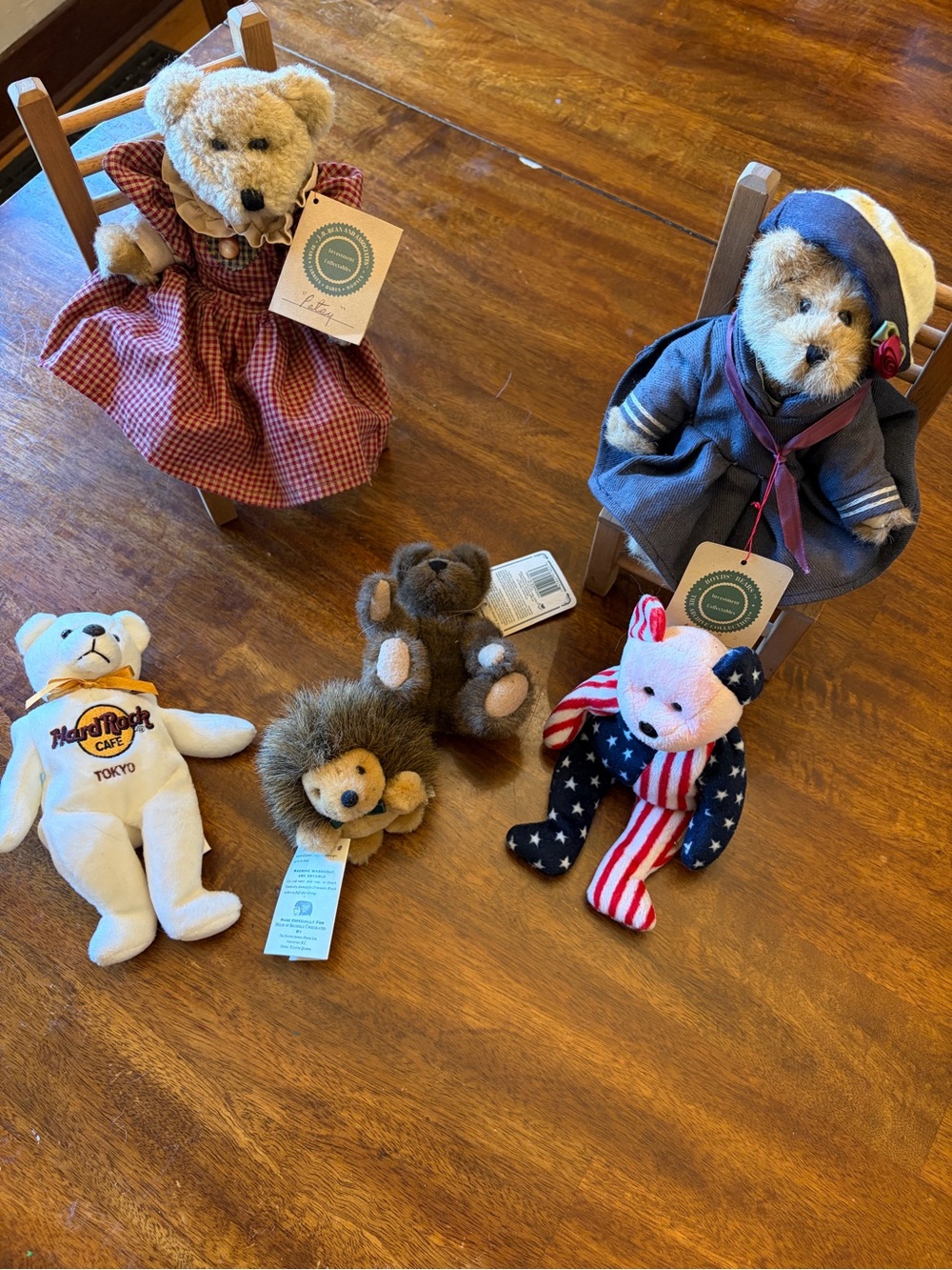 Vintage Boyds Bears Plush Lot Bailey Sailor Patsy JB Bean Hard Rock Tokyo + 2 Ch